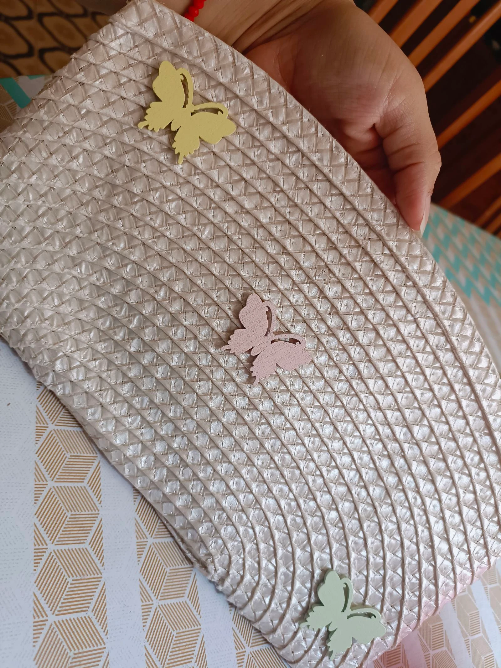 Unclosed purse, handmade yarn sunflower – photo 3